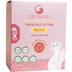 Olysand Tofu Peach Φυτική Άμμος Γάτας Tofu με Άρωμα Ροδάκινο 2x6lt
