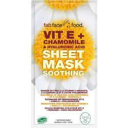 7th Heaven Fab Face Food Vit E + Chamomile & Hyaluronic Acid Sheet Μάσκα Προσώπου για Ενυδάτωση με Υαλουρονικό 1τμχ