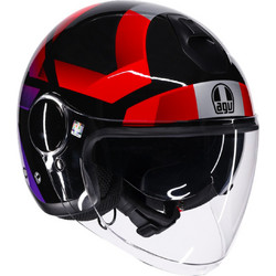 AGV Eteres Camogli Black Red Purple Κράνος Μηχανής Jet 1345gr