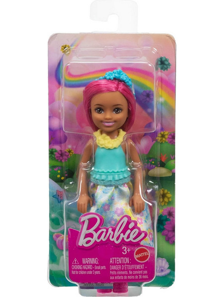 Mattel Barbie Chelsea with Floral Blue Dress & Pink Hair