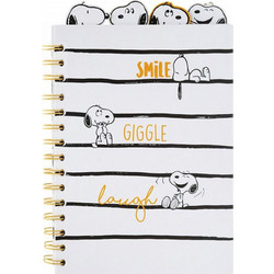 Grupo Erik Snoopy Lazy Days Σπιράλ Τετράδιο Ριγέ A5 80 Φύλλων Λευκό PNE11