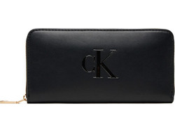 Calvin Klein Μεγάλο Γυναικείο Πορτοφόλι με Φερμουάρ Μαύρο LV04F1077G-UB1