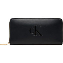 Calvin Klein Μεγάλο Γυναικείο Πορτοφόλι με Φερμουάρ Μαύρο LV04F1077G-UB1