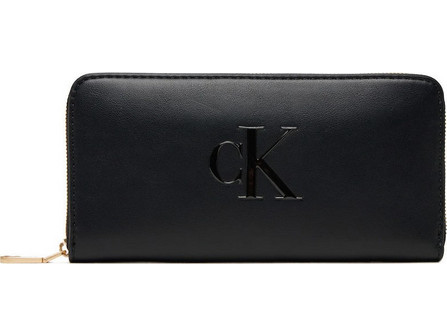 Calvin Klein Μεγάλο Γυναικείο Πορτοφόλι με Φερμουάρ Μαύρο LV04F1077G-UB1