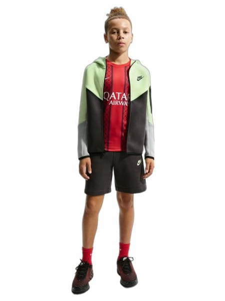 Nike Παιδική Ζακέτα Fleece με Κουκούλα και Φερμουάρ Χακί Lime HV5867-361
