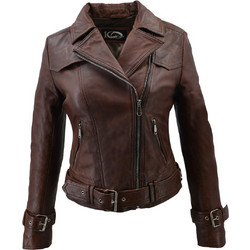 Leather 100 Γυναικείο Μπουφάν Χειμωνιάτικο Δερμάτινο Κοντό Σοκολατί 37-W-2090-L