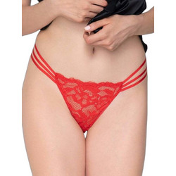 Luna Γυναικείο Sexy String με Δαντέλα Κόκκινο 25271
