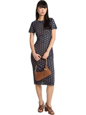 Michael Kors Midi Καθημερινό Φόρεμα Navy Μπλε MS683HED6E-409