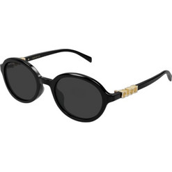 Gucci GG2033SA 007 Γυναικεία Γυαλιά Ηλίου Στρογγυλά Κοκάλινα Μαύρα με Μαύρο Φακό