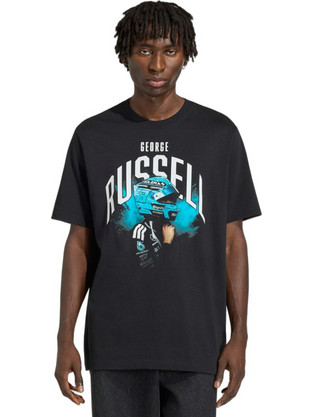 Adidas Team Mercedes AMG Petronas FORMULA GEORGE Russell Ανδρικό Αθλητικό T-Shirt Μαύρο KE7746