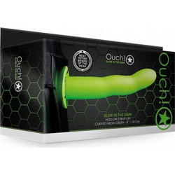 Ouch! Curved Hollow Harness Strap On με Dildo 20cm Πράσινο