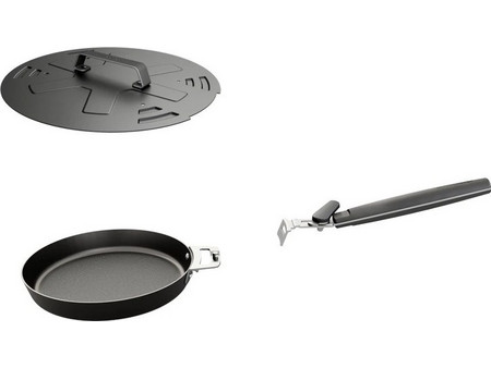 Outdoorchef Carbon Steel Τηγάνι Ανοξείδωτο Αντικολλητικό με Καπάκι 28cm 14.491.48-14.491.51-1