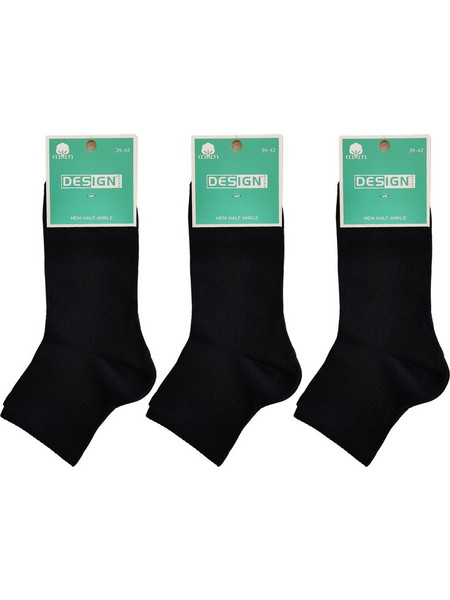 Design Ανδρικές Κάλτσες Κοντές Μαύρες 3Pack DSN3881