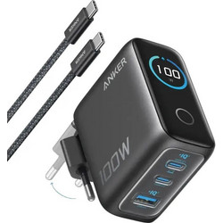 Anker B121BGZ1 Φορτιστής με Καλώδιο USB-C με Θύρα USB-A & 2 Θύρες USB-C 100W Quick Charge 3.0 & Power Delivery