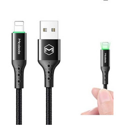 Mcdodo CA-7410 Braided LED USB-A to Lightning Cable 20W 1.2m Black