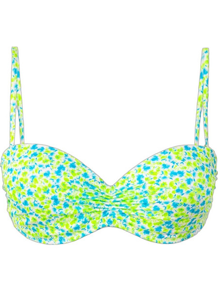 Rock Club Bikini Top Strapless με Ενίσχυση Floral Lime Μπλε BP-2476-334