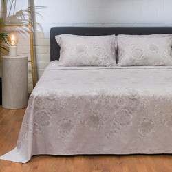 Naf Naf Σετ Σεντόνια King Size Βαμβακοσατέν 270x280 Diamond 253 Pearl Grey