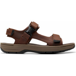 Clarks Δερμάτινα Ανδρικά Πέδιλα Ανατομικά Καφέ 26184777