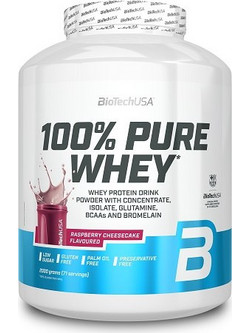 Biotech USA 100% Pure Whey Raspberry Cheesecake Πρωτεΐνη Ορού Γάλακτος Γράμμωσης Χωρίς Γλουτένη 2kg