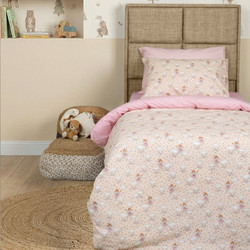 Sunshine Σετ Παιδικά Σεντόνια Μονά Βαμβακερά 165x270 Cotton Feelings 52 Pink 3τμχ