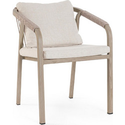 Kare Design Kalimera Πολυθρόνα Κήπου Αλουμινίου Μπεζ Καφέ KA-0664126