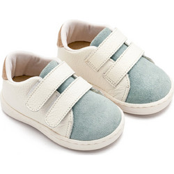 Babywalker Βαπτιστικά Sneakers για Αγόρι Δερμάτινα Ανατομικά Λευκά Πράσινο Mint PRI2113