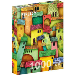 Puzzle ENJOY Puzzle Joyful Houses 1000 Κομμάτια