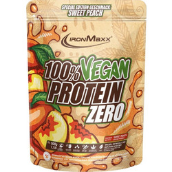 Ironmaxx 100% Vegan Zero Sweet Peach Φυτική Πρωτεΐνη Γράμμωσης Χωρίς Λακτόζη 500gr