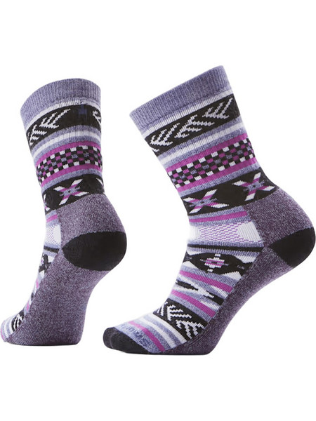 Smartwool Everyday Cozy Μάλλινες Γυναικείες Κάλτσες Μωβ με Σχέδια SW002511Q51
