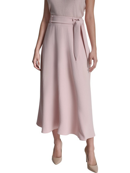 DKNY Μίντι Φούστα Υφασμάτινη Ψηλόμεση Ροζ UK5S2896-F6V