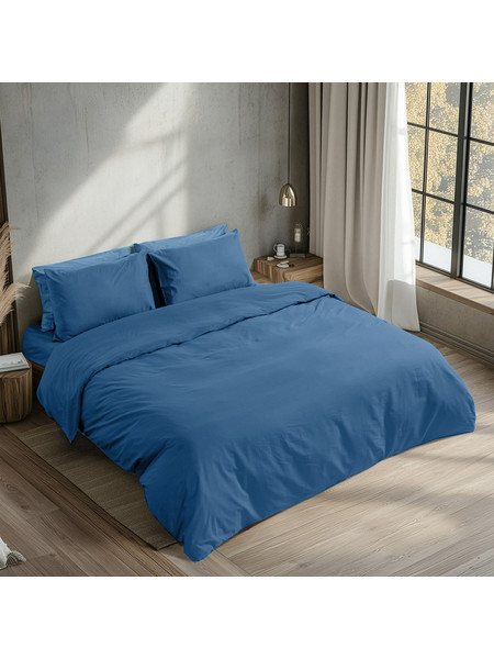 Beauty Home Σεντόνι Υπέρδιπλο Βαμβακερό 240x268 Prime Art 1230 Μπλε
