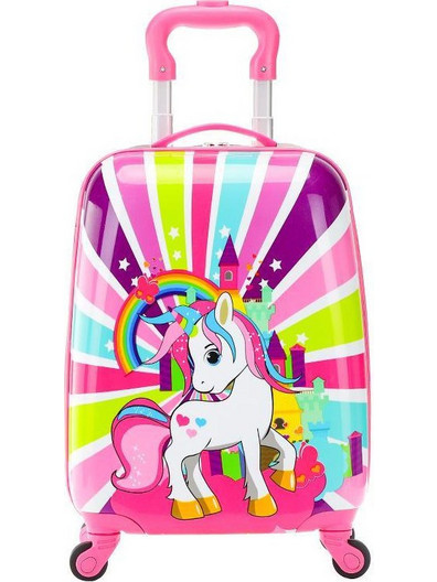 A2S Unicorn 40-NE-288-31 Παιδική Βαλίτσα Καμπίνας 45x30x20cm με 4 Ρόδες Πολύχρωμη