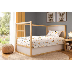 Dimcol Σετ Παιδικά Σεντόνια Μονά Βαμβακερά 160x240 Giraffe 599 White 3τμχ