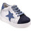 Gorgino Βαπτιστικά Sneakers για Αγόρι Δερμάτινα Ανατομικά Λευκά Navy Μπλε 3170-2