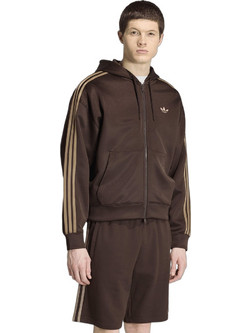 Adidas Ανδρική Ζακέτα Φούτερ με Κουκούλα και Φερμουάρ Καφέ KS7426