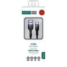 Xipin LXC06 Braided USB-A to USB-C 2m Black