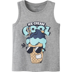 Name It Ice Cream Παιδικό T-Shirt Αμάνικο Γκρι 13228228