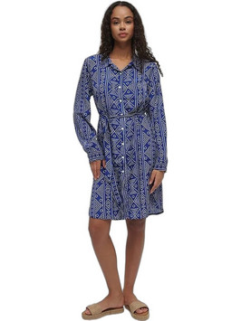 Inart Ble Midi Καθημερινό Φόρεμα Σεμιζιέ Navy Μπλε 5-41-348-1192