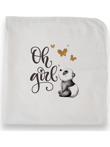 Bonjour Bebe Panda Oh Girl Πάνα Αγκαλιάς Χασέ Λευκή 75x75cm