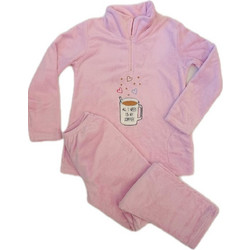 Koyote Σετ Γυναικείες Πιτζάμες Χειμωνιάτικες Fleece Ροζ KG5223