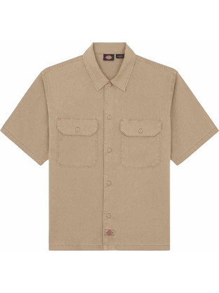 Dickies Ανδρικό Πουκάμισο Βαμβακερό Κοντομάνικο Κανονική Γραμμή Μπεζ DK0A88N90ST