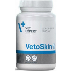 VetExpert VetoSkin Συμπλήρωμα Διατροφής Σκύλου & Γάτας για Δέρμα & Τρίχωμα 90 Κάψουλες