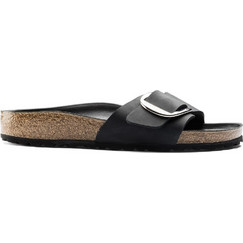 Birkenstock Madrid Big Buckle Δερμάτινα Γυναικεία Σανδάλια Ανατομικά Μαύρα 1006523