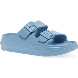 Luofu Γυναικείες Παντόφλες Καλοκαιρινές Flatforms Ανατομικές Αντιολισθητικές Γαλάζιες 11833003