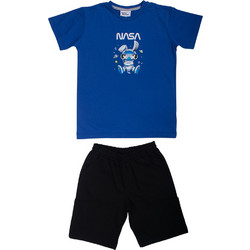 Serafino Παιδικό Σετ για Αγόρι Καλοκαιρινό Royal Blue Μαύρο 6787