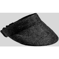 Verde Γυναικείο Καπέλο Visor Ψάθινο Μαύρο 05-0837
