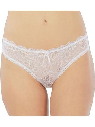 Mei Γυναικείο Sexy Brazil με Δαντέλα Λευκό 2450
