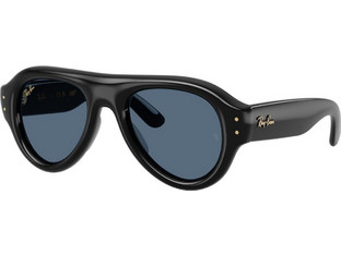 Ray-Ban RB4925 60180 Ανδρικά Γυαλιά Ηλίου Aviator Κοκάλινα Μαύρα με Μπλε Φακό