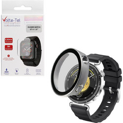 Volte-Tel Edge Cover Πλαστική Θήκη Tempered Glass για Huawei Watch GT6 41mm Ασημί