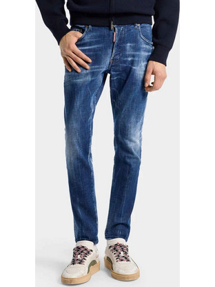 Dsquared2 Milky Way Ανδρικό Τζιν Παντελόνι Ελαστικό Κανονική Εφαρμογή Navy Μπλε S74LB1949D30010-470
